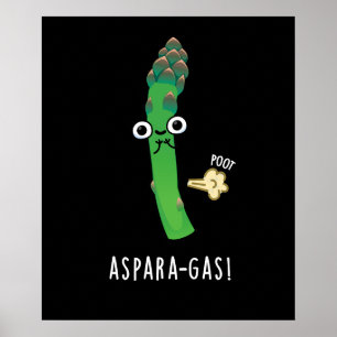 Affiche Aspara-gaz amusant Asparagus Veggie Pun Dark BG