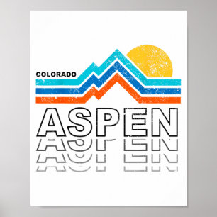 Affiche Aspen colorado co montagne ski vintage 80s