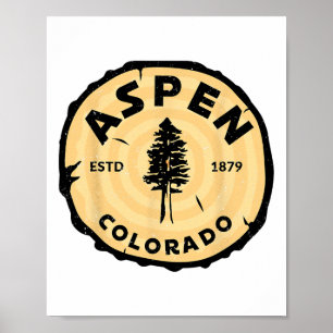 Affiche Aspen Colorado Co Ski alpin Vintage 80s Aspe