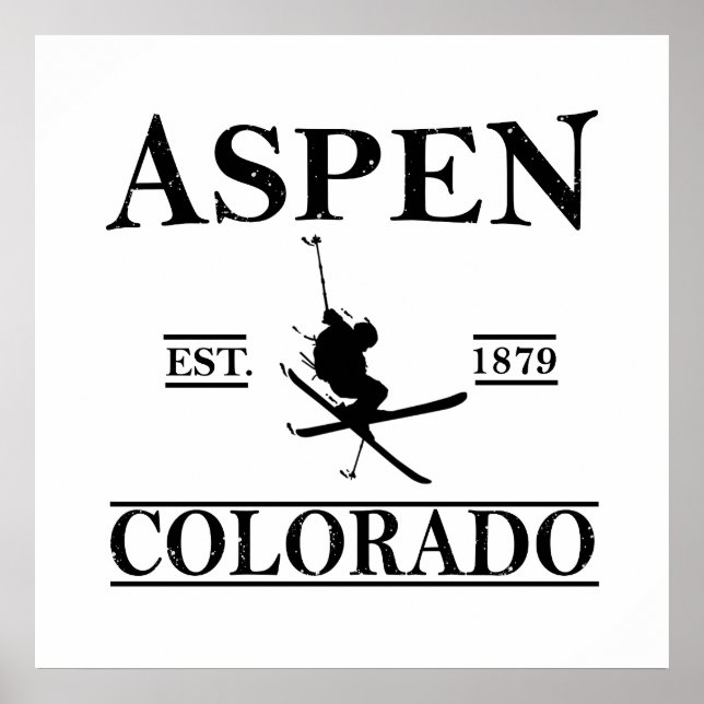 Affiche Aspen Colorado ski (Devant)