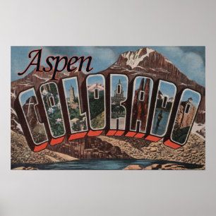 Affiche Aspen, ColoradoScènes de grandes lettresAspen, CO
