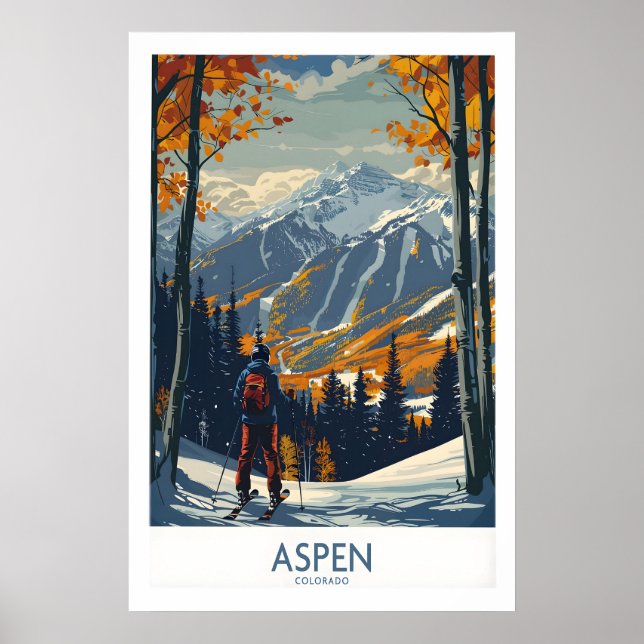 Affiche Aspen Impression Ski 1 (Devant)