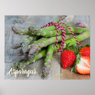 Affiche Asperges vertes aux fraises