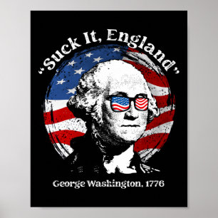 Affiche Aspire Angleterre Drôle George Washington Drapeau
