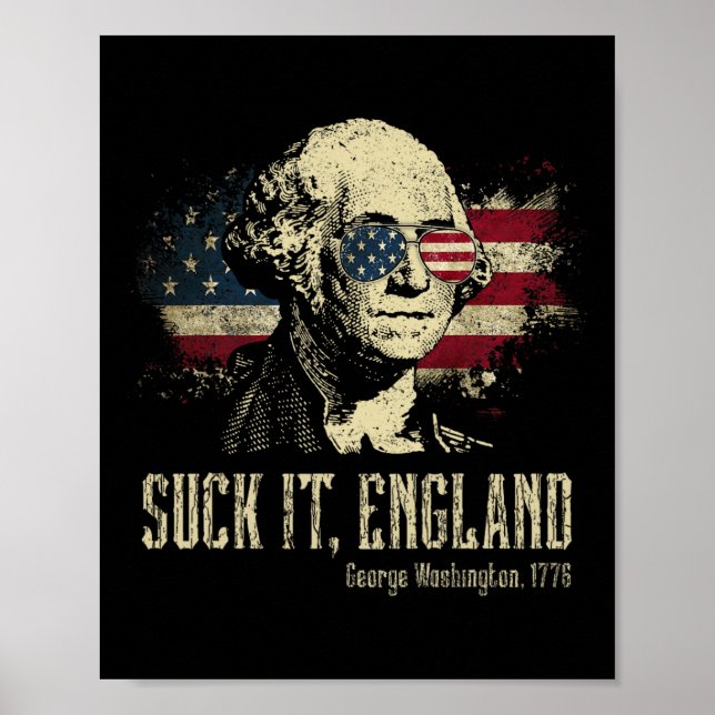 Affiche Aspire-le Angleterre Drôle George Washington 1776  (Devant)