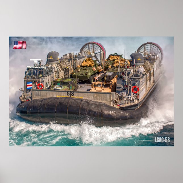 AFFICHE ASSAUT DE PLAGE - LCAC-58 (Devant)
