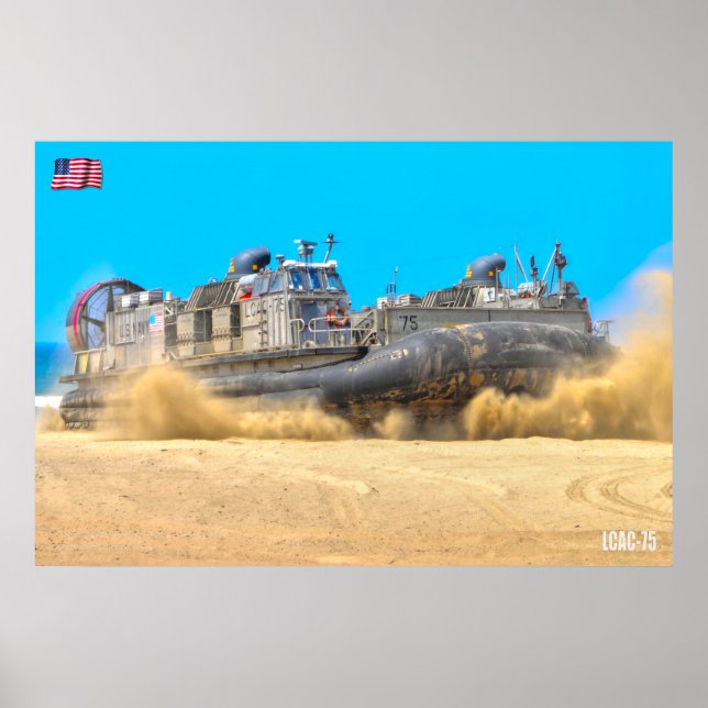 AFFICHE ASSAUT DE PLAGE - LCAC-75 (Devant)