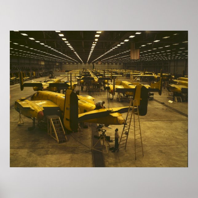 Affiche Assemblage des bombardiers B-25 (Devant)