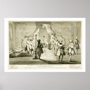 Affiche Assemblée des maçons libres pour l'initiation d'