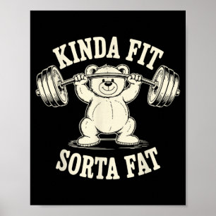 Affiche Assez en forme plutôt gros ours drôle de gym rétro