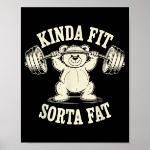 Affiche Assez en forme plutôt gros ours drôle de gym rétro