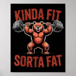 Affiche Assez en forme un peu gros drôle gym bouledogue ha