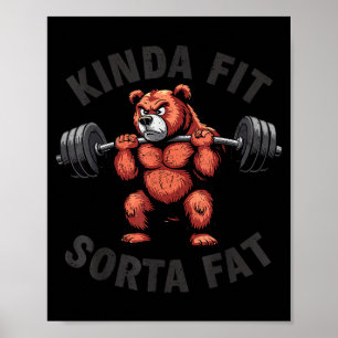 Affiche Assez en Forme Un Peu Gros Drôle Gym Bouledogue Ha