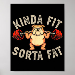 Affiche Assez en forme un peu gros drôle gym bouledogue mu
