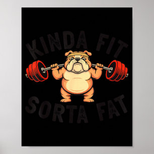Affiche Assez en forme un peu gros gym drôle bouledogue ha