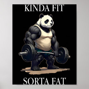 Affiche Assez en forme un peu gros Gym Panda musculation W