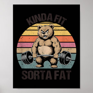 Affiche Assez en forme un peu gros - ours de gym drôle d'h