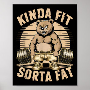 Affiche Assez en forme un peu gros - Ours de gym drôle d'h