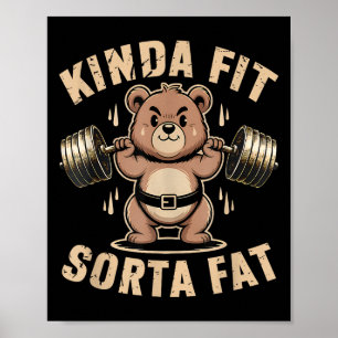 Affiche Assez en forme un peu gros - Ours de gym drôle d'h