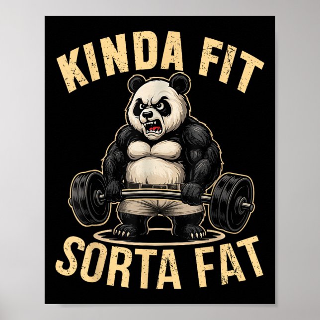 Affiche Assez en forme un peu gros - Panda de gym drôle d' (Devant)