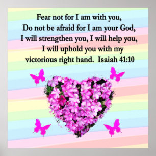 AFFICHE ASSEZ PINK FLORAL ISAIAH 41:10 CONCEPTION