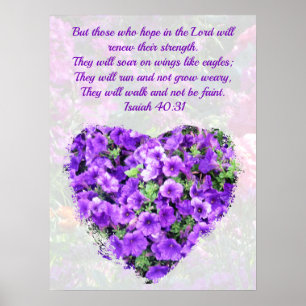 AFFICHE ASSEZ PURPLE ISAIAH FLORAL 40:31 ORIGINAL VERS