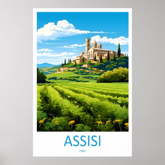 Affiche Assisi Ski Parc National Voyage Vintage (Devant)
