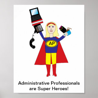 Affiche Assistant administratif Blonde Hero Personnaliser