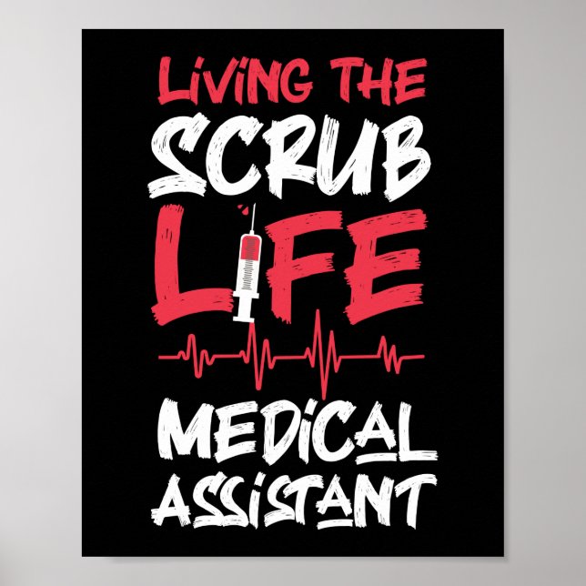 Affiche Assistant Médicale Cma Vivre La Vie Scrub (Devant)
