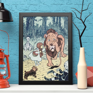 Affiche Assistant vintage de caractères Oz, Chemin de briq