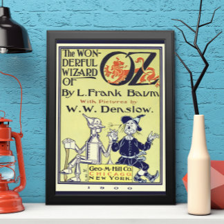 Affiche Assistant vintage de Oz livre couverture Art, page