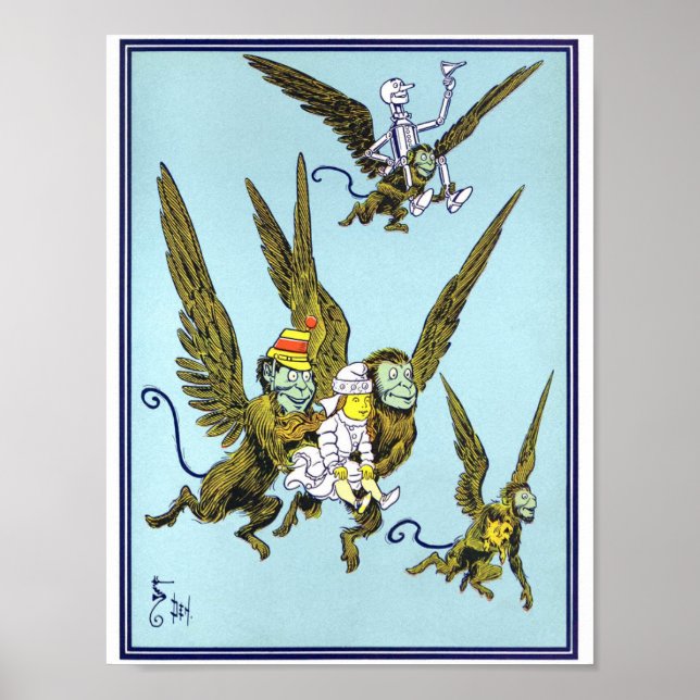 Affiche Assistant vintage d'illustration Oz (Devant)