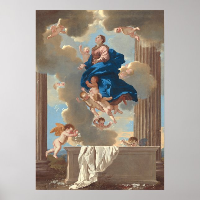 Affiche Assomption de la Vierge, Nicolas Poussin Beaux Art (Devant)