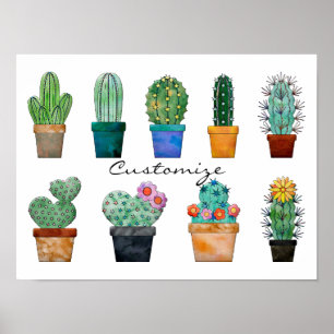 Affiche Assorted Cactus Plants Thunder_Cove
