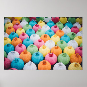 Affiche Assorted-color sky lantern lot