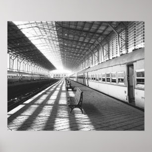 Affiche Assouan Egypte, Intérieur de la gare du barrage d'