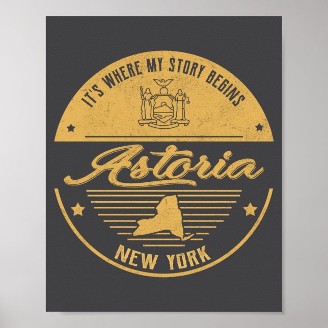 Affiche Astoria New York Its Where My Story Begins  (Devant)