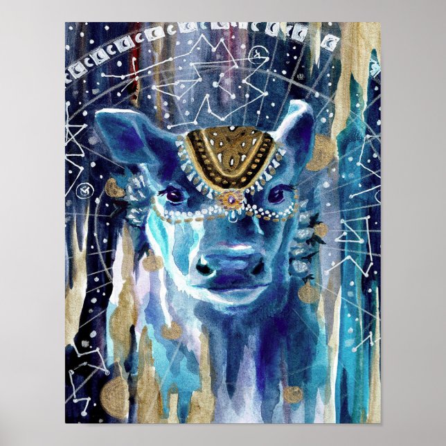 Affiche Astral Moon Cow Mandala| cadeau pour l'amoureux de (Devant)