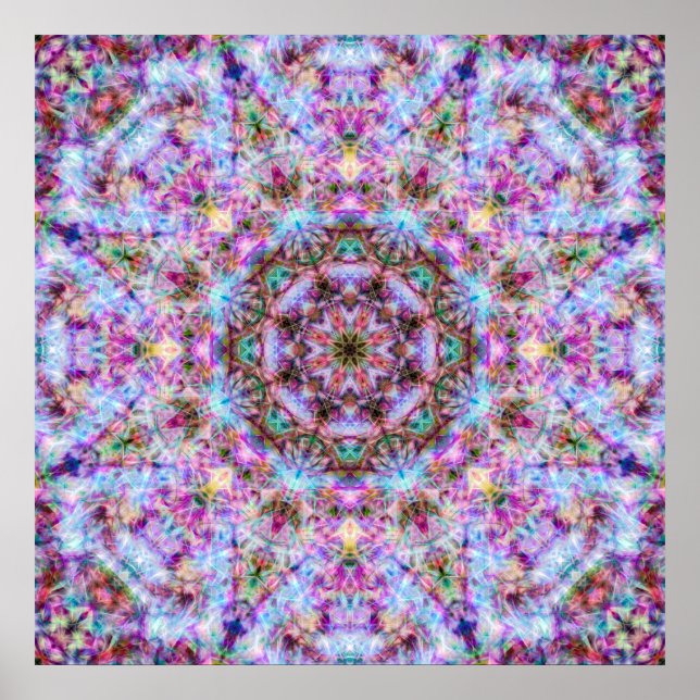 Affiche Astrid - Pastel Pink & Purple Psychedelic Mandala (Devant)