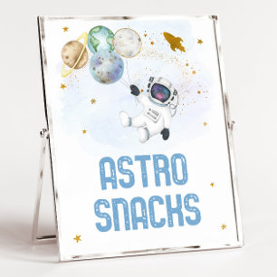 Affiche Astro Snacks Astronaut Blue Gold Space Anniversair