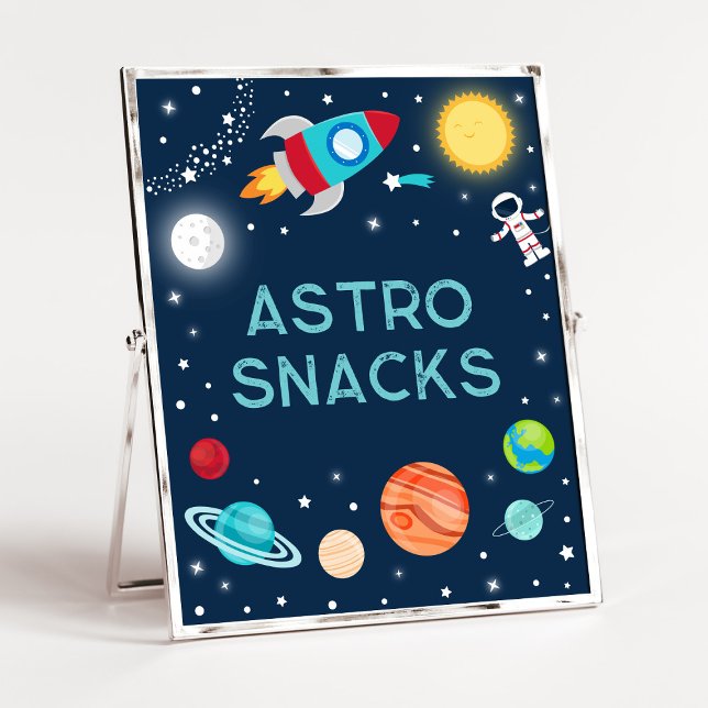 Affiche Astro Snacks Space Astronaut Planètes Anniversaire (Créateur téléchargé)