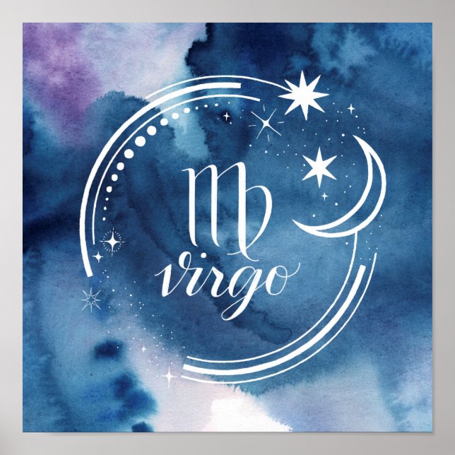 Affiche Astrologie de l'aquarelle - Virgo (Devant)