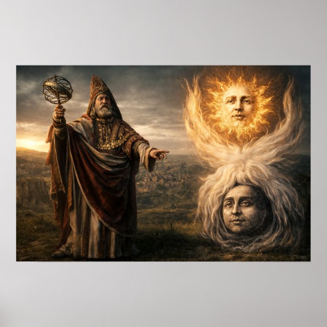 Affiche Astrologie de Soleil, Lune, Hermès Trismégiste  (Devant)