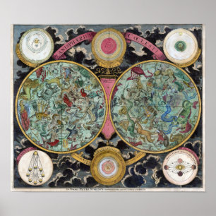 Affiche Astrologie Graphique Planisphaeri Coeleste