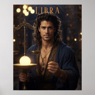 Affiche astrologique de Libra Male