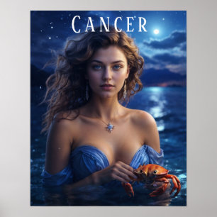 Affiche astrologique féminine contre le cancer