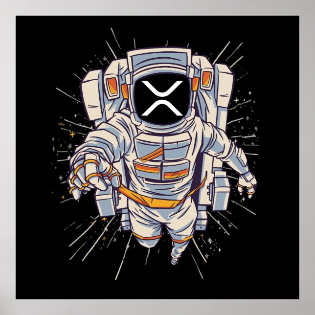 Affiche Astronaut à ripple - Crypto Xrp (Devant)