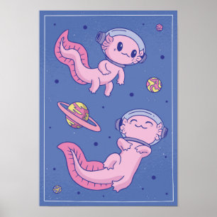 Affiche Astronaut Axolotls