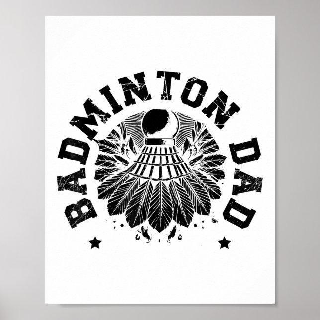 Affiche Astronaut Badminton Player Shuttle  (Devant)