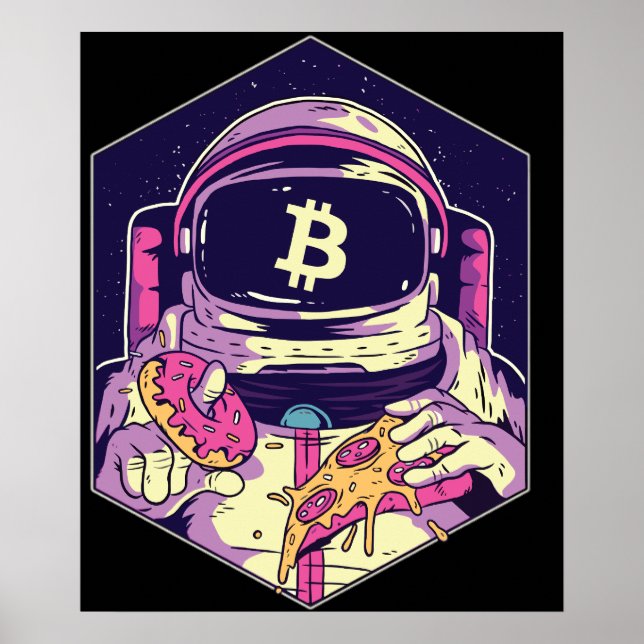 Affiche Astronaut BITCOIN-Crypto (Devant)